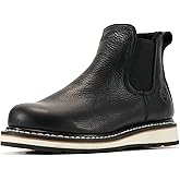 SUREWAY Men's Slip On Chlesea Work Boots for Men - Soft Toe,Lightweight Comfortable,Full Grain Leather,Slip-resistant Wedge Sole