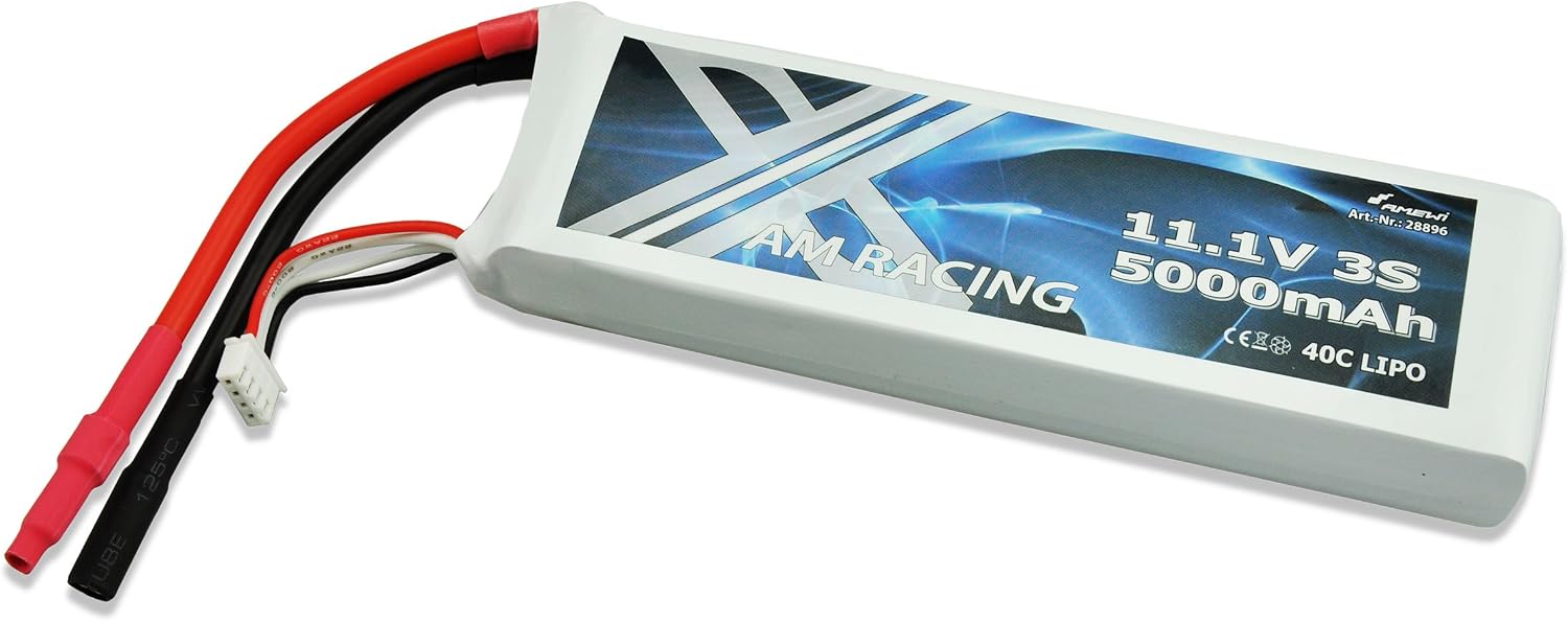 Amewi 28896 Battery 11.1 V 5000 mAh 40C Lipo for Genesis 940 mm, Alpha 1060 mm