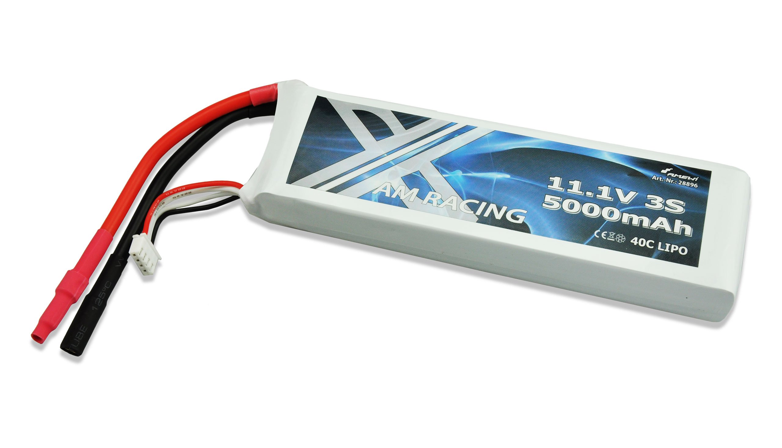 Amewi 28896 Battery 11.1 V 5000 mAh 40C Lipo for Genesis 940 mm, Alpha 1060 mm