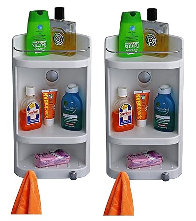 Parasnath Set of 2 Caddy Small Heavy Corner Cabinet Shelf