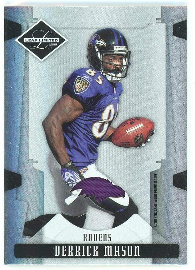 2008 Leaf Limited Threads Prime Team Logo Jersey #8 Derrick Mason Ravens - Near Mint Condition Ships in New Holder