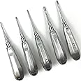 DEXA DENTAL Root Elevator Set – Luxating Periotome, Apical Molt Osteotome, Root Extraction Instruments, Professional Oral Implant Tools - 5 Pcs