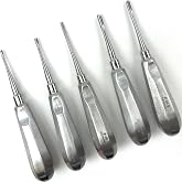 DEXA DENTAL Root Elevator Set &ndash; Luxating Periotome, Apical Molt Osteotome, Root Extraction Instruments, Professional Oral Implant Tools - 5 Pcs