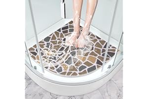 Corner Shower Mat Non Slip: Mofonky 27.5 x 27.5 Inch Large Triangular Shower Mats for Inside Shower - Colorful Soft Loofah Shower Floor Mat Anti Slip
