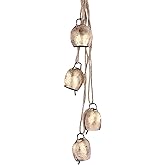 MesuBari Cow Bells Set of 4 – Handmade Rustic Metal Hanging Wind Chimes with Jute Rope – Relaxing Iron Chimes for Home, Garden, Balcony & Christmas Decor 25" Inches