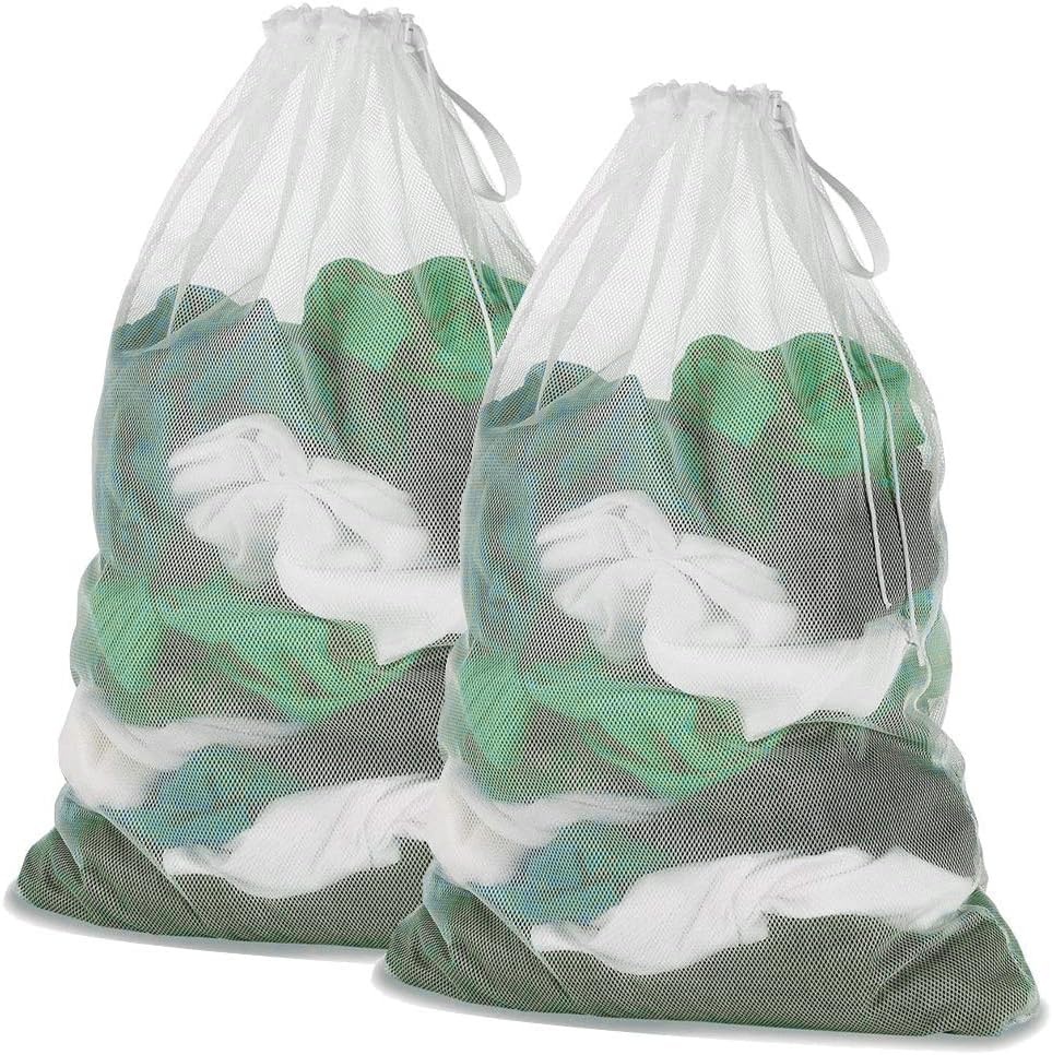 Meowoo 2Pcs Laundry Bags with Drawstring,60×90cm Mesh Laundry Bags for Delicates Heavy Duty Net Washiing Bag for Washing Machine