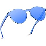 WearMe ProColorful One Piece Transparent Round Super Retro Sunglasses