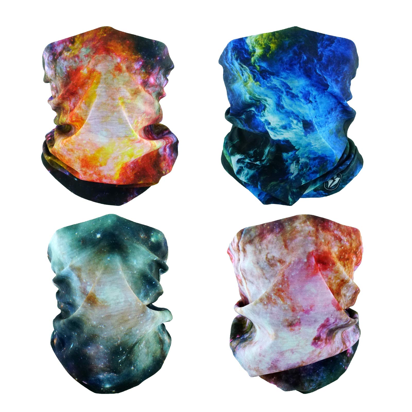 SMEHCF 4 Headband Bandana Balaclava Half Face Mask Shield Head Hair Scarf Neck Gaiter Hat Multipurpose For WoMen Men Breathable Reusable Washable Universe Nebula Blure Orange