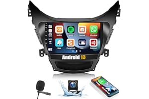 SIXWIN 1G+32G Android Car Stereo Radio for Hyundai Elantra 2011 2012 2013 with Wireless Apple Carplay Android Auto Bluetooth 9 inch Touchscreen with GPS Navigation WiFi HiFi FM RDS Backup Camera MIC