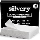 Silvery Laundry Detergent Sheets (100 Loads) - Ultra-Concentrated Eco-Friendly Washing Strips – No Plastic Jugs & Perfect for Travel (Unscented)
