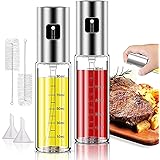 Oil Sprayer for Cooking, 2 Pack Olive Oil Sprayer Mister for Air Fryer, Glass Spray Oil Bottle Dispenser Kitchen Spritzer for