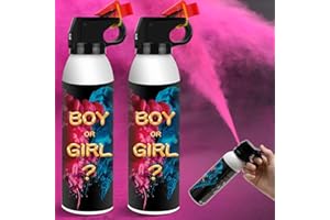 WITOROR Gender Reveal Fire Extinguisher 2 Pack, Gender Reveal Decor, Baby Girl Reveal Party Ideas 100% Biodegragable for Party Decorations（Pink）
