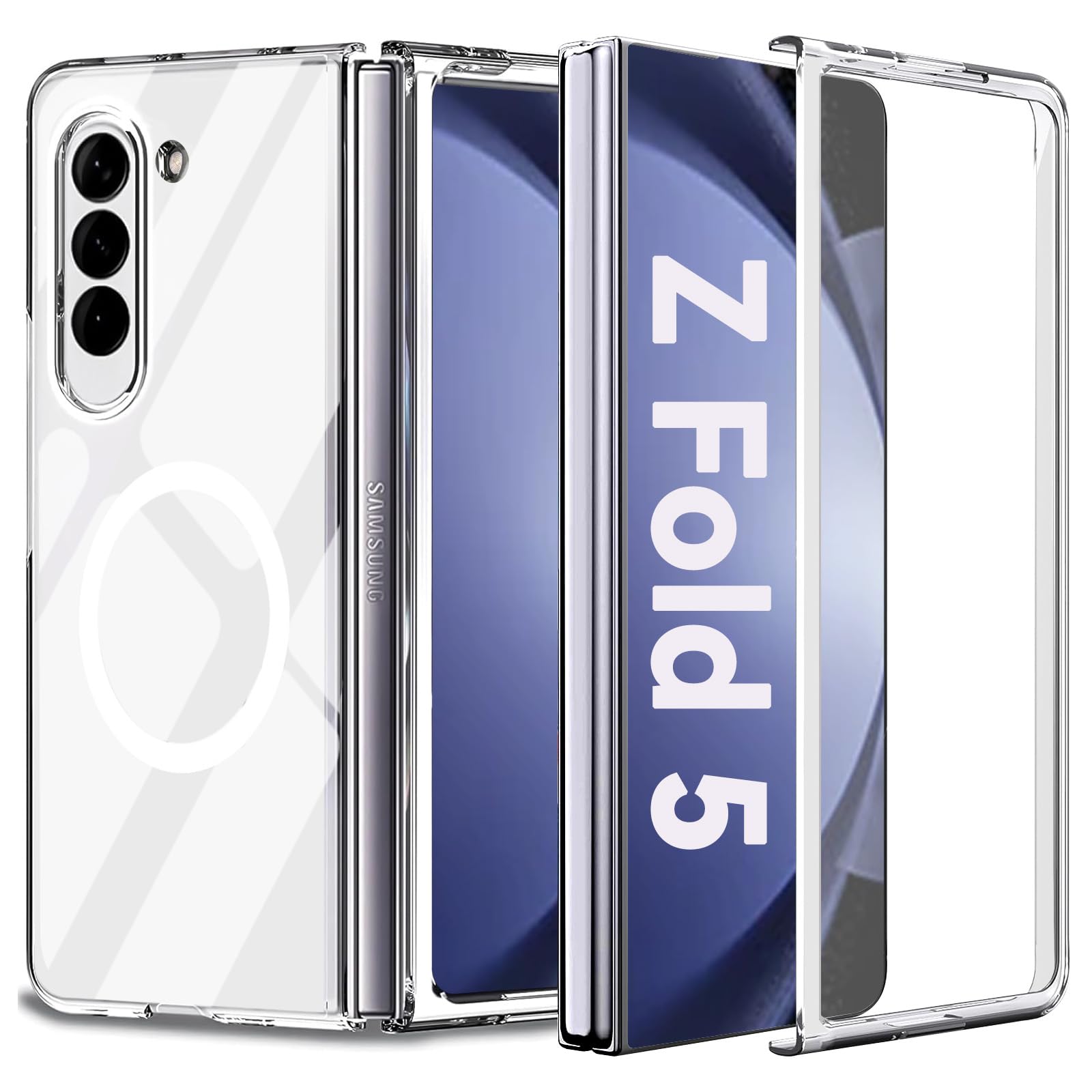 Photo 1 of Deekeewe Magnetic Case for Samsung Galaxy Z Fold 5,Galaxy Z Fold 5 Phone Case Compatible with Magsafe,Slim Thin Shockproof Protective Bumper Cover for Samsung Z Fold 5 5G,Clear