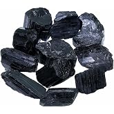 1 Lb Bulk Rough Black Tourmaline Crystals - Large Raw Stones For Crystal Healing, Decor, Crafts