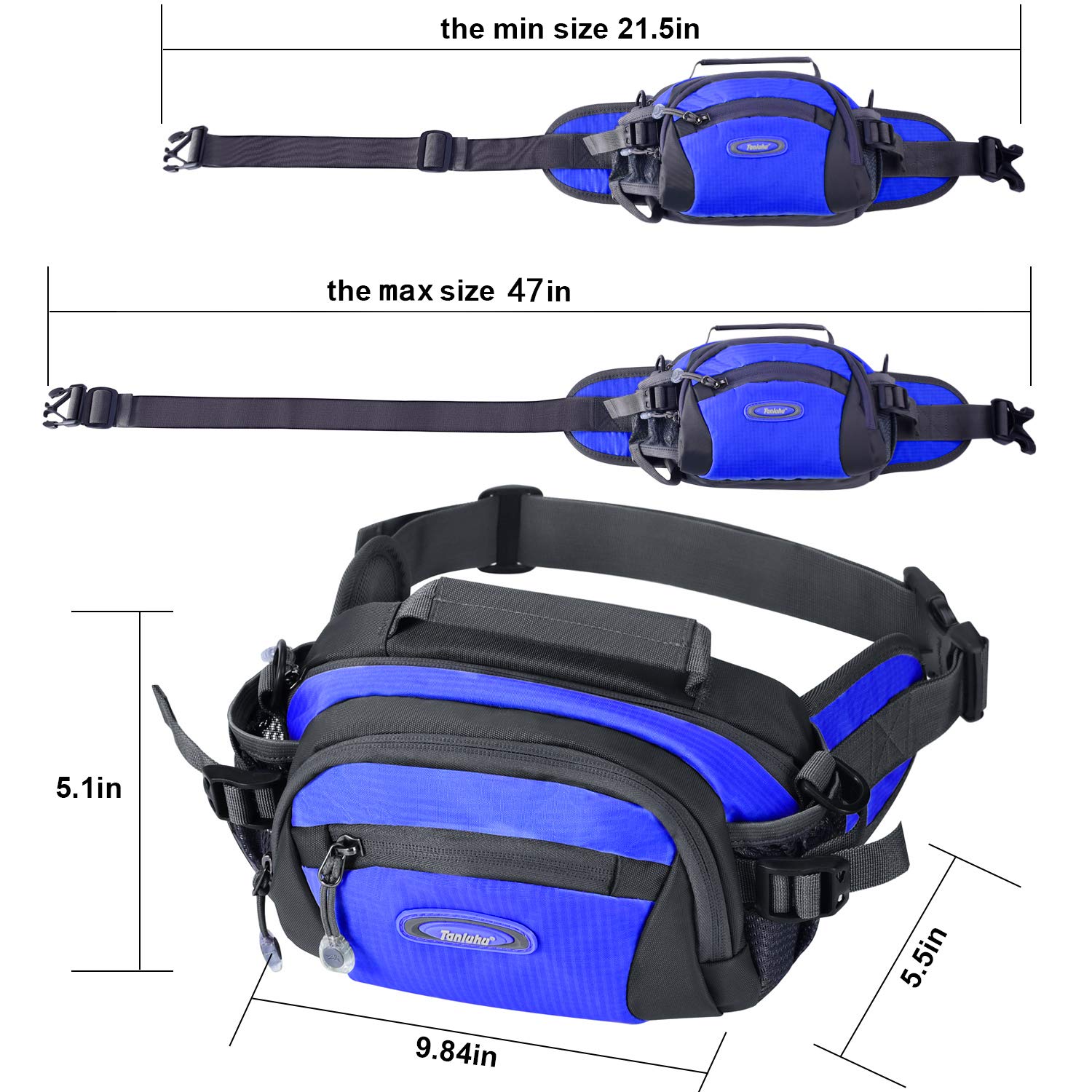 Y&R Direct Fanny Pack Waist Bag Packs Large Running Belt Bum Purse Bags with Bottle Holder Extension Strap Women Men Boy Girls Kids Gifts Waterproof Multicolor Outdoor Walking Hiking (Sky Blue)