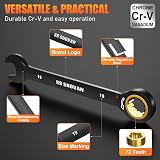 ss shovan 8PCS Ratchet Spanner Set 8-19mm Chrome Vanadium Storage Box view 3