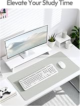 YSAGi Leather Desk Mat Large 120 x 60 cm Non-Slip Waterproof Table Pad Light view 6