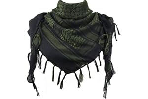 Explore Land Cotton Shemagh Keffiyeh Tactical Desert Scarf Neck Head Wrap with Tassel for Men Women
