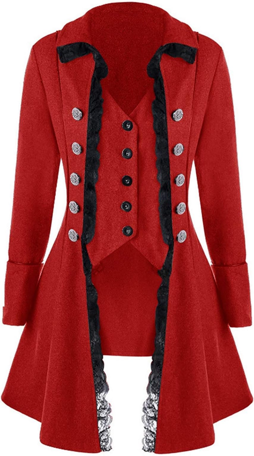 LETSQKVictorian Steampunk Gothic Corset Halloween Costume Coat Tailcoat Jacket