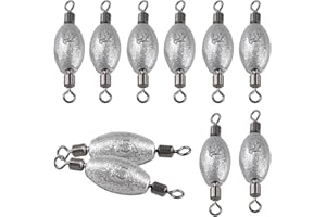 Hitefu Fish Weight Sinkers, Inline Weights Lead Fishing Weights Trolling Sinkers, Egg Sinkers for Bottom Fishing (3/8, 1/2, 3/4oz)