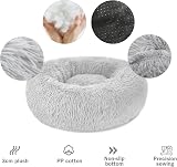 Nepfaivy Calming Dog Cat Donut Bed 15.75in Grey Non-Slip Washable view 2