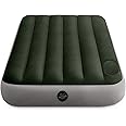 Intex 64761E Dura-Beam Standard Downy Air Mattress: Fiber-Tech – Twin Size – Built-in Foot Pump – 10in Bed Height – 300lb Weight Capacity