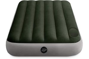 INTEX Dura-Beam 64761E Matelas gonflable standard Fiber-Tech – Twin Size – Pompe à pied intégrée – Hauteur du lit de 25,4 cm 