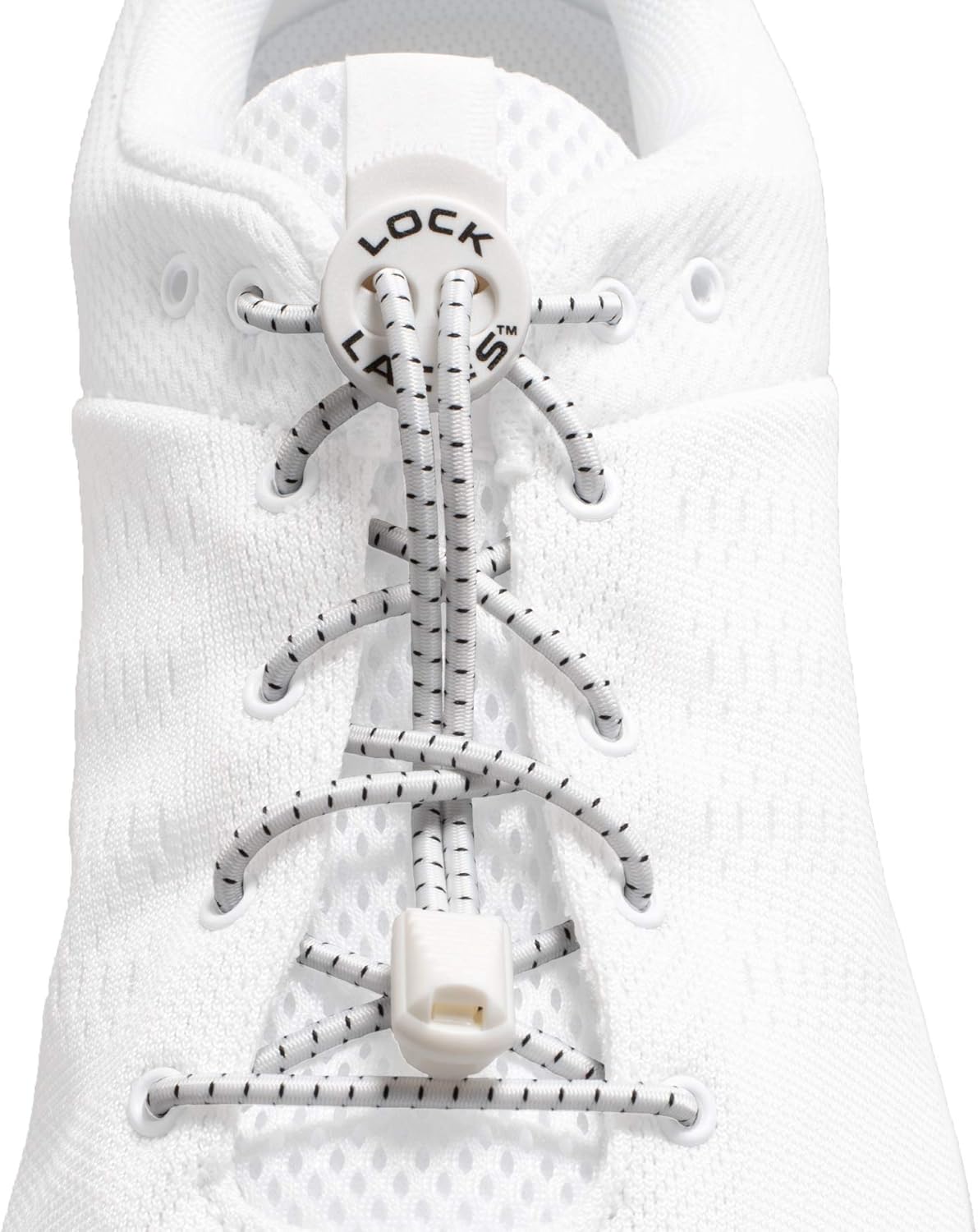 LOCK LACES (Elastic No Tie Shoe Laces) (Pack of 3) (Black-White-Gray): Shoes