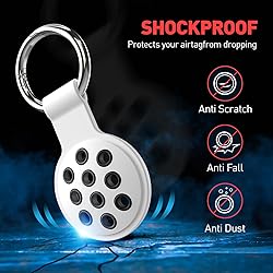 2 Pack Airtag Holder with Keychain, Soft Silicone