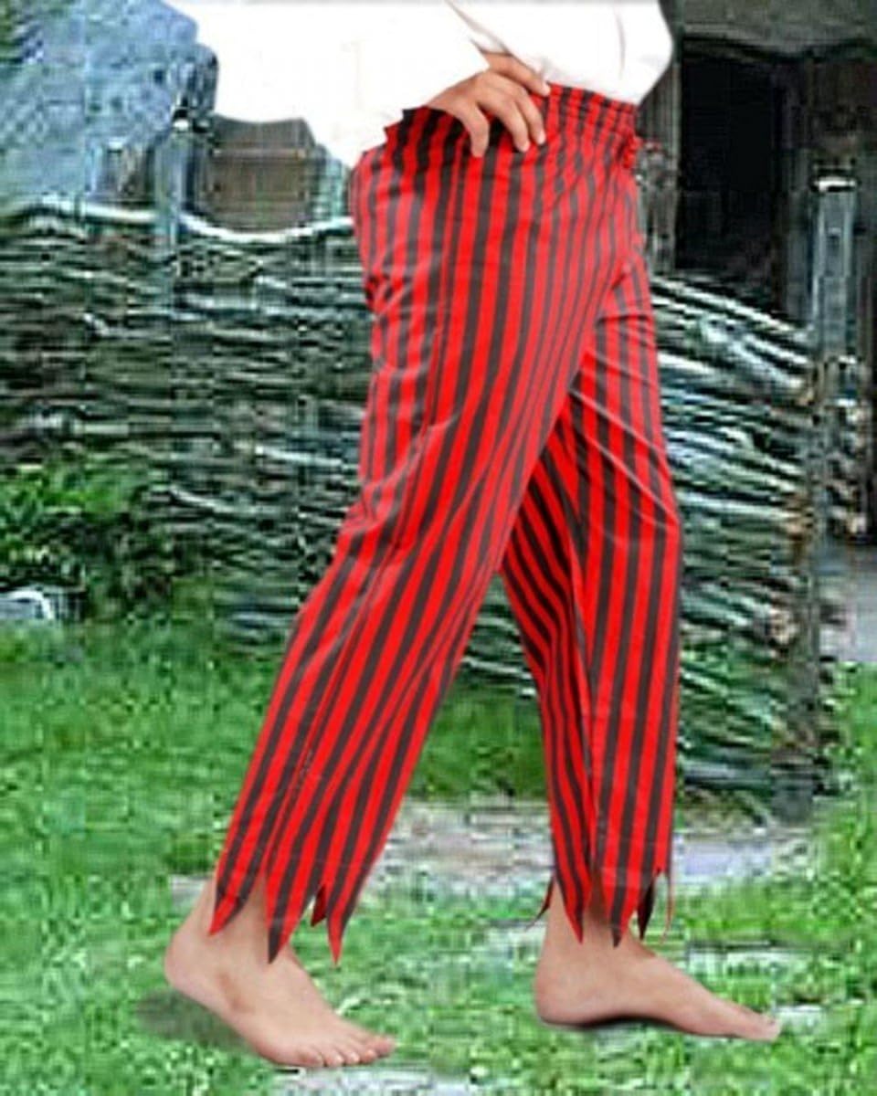 Captain Clegg Striped Pirate Pants Black Red, grösseXL Amazon.co.uk Clothing