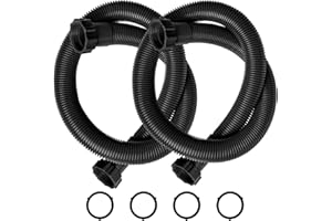 IDEASURE 1.5" Diameter 29060E Pool Pump Hoses for Above Ground Pools - Black Pool Pump Hose for Intexx Cole man Filter Pumps, Sand Filters & Saltwater Systems, 59" Long Accessory Hose, 2 Pack