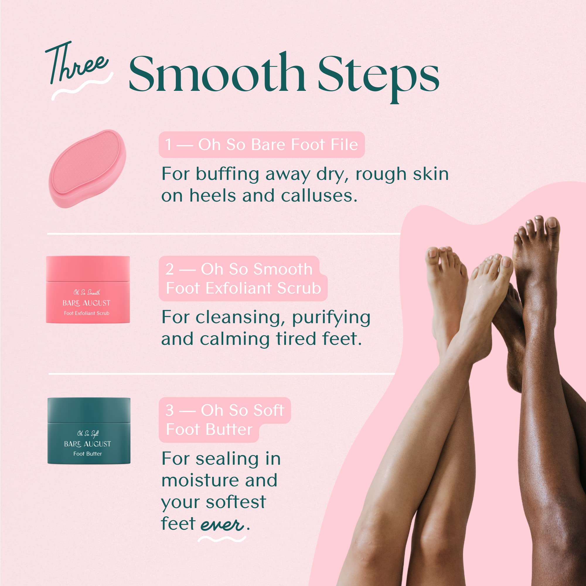 Bare August Foot Scrub - Pure & Natural Exfoliating Treatment - Soothes Skin, Softens Calluses, Eases Dry Cracks, Removes Dead Skin For Soft, Smooth Feet - Pedicure Care For Women & Men - 3.4 fl oz