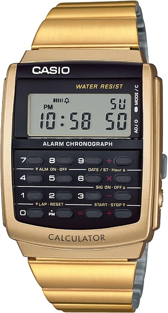gold calculator watch casio