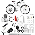 CUBELLIN 100CC Motorized Bicycle Kit 2 Stroke Gas Engine Kit with CDI System 45km/H High Speed Bicycle Engine Kit Gas Bike Conversion Kit for 26-28" V-Frame Bicycles, 44 Teeth Sprocket