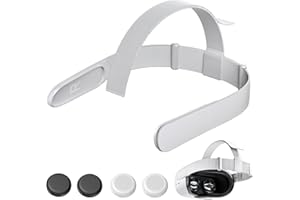 AOJAKI Head Strap for 0culus Quest 2 Headset, Replacement Headband for Quest 2, Comes with 4 Controller Thumb Grip Covers, Head Strap for Quest 2