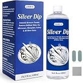 LISRUX Silver Cleaner Dip &ndash; Fast-Acting Professional Silver Cleaner Tarnish Remover, Silver Polish for Silverware, Antique Pieces, Silver Jewelry &amp; Silver Coins, 16.9 Fl Oz