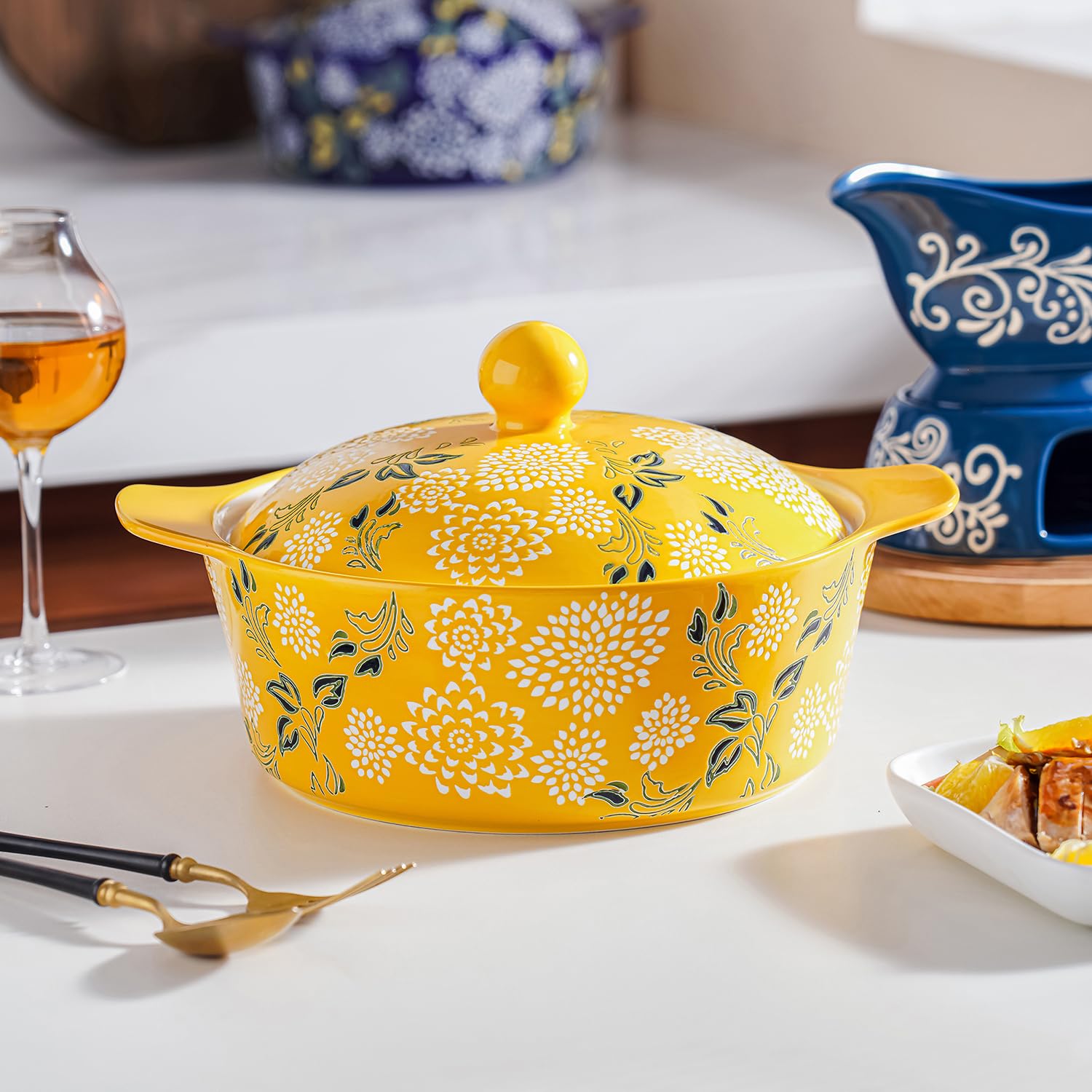 Wisenvoy Casserole Dish With Lid - Ceramic Baking Dishes For Oven