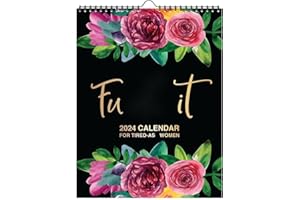 ANTAKY 2024 Calendar for Tired-Ass Women, Wall & Desk Calendar for Tired-ass Women, Fu- it 2024 Calendar, Funny Monthly Calendar Gag Gift for Women, Sweary Calendar Planner (Style A)