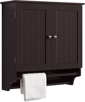 Amazon Com Yaheetech Bathroom Kitchen Wall Storage Cabinet Collection Wall Cabinet 2 Door Wall Cabinet Espresso Furniture Decor