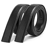 JASGOOD Ratchet Belt Replacement Strap 1 1/8", Leather Belt Strap for 35MM Slide Click Buckle