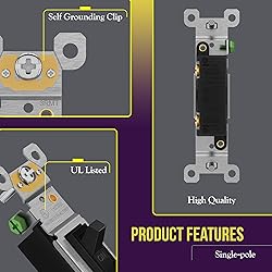 ENERLITES Toggle Light Wall Plate Bundle, Single