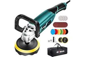 GEVEELIFE Buffer Polisher, 6 Inch/7 Inch 1600W Rotary Car Buffer Polisher Waxer, 7 Variable Speed 1000-3500 RPM, Detachable Handle for Car, Boat Sanding, Polishing, Waxing