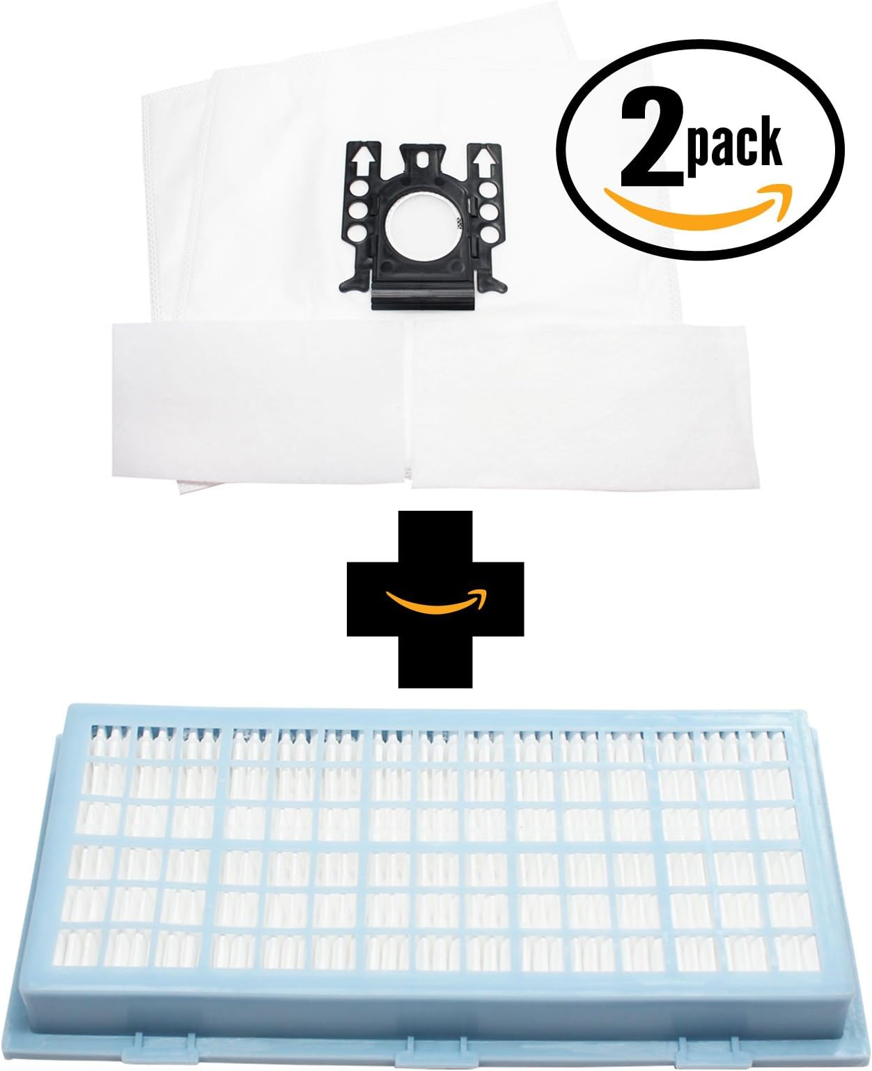 4 Replacement for Miele S548 Vacuum Bags, 4 Micro Filters & 1 HEPA Filter - Compatible with Miele Type FJM Bags, Micro Filters & SF-AH 30, SF-HA 30, AH30 Filter (2-Pack, 2 Bags Per Pack)