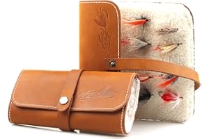 Fly Boxes for Fly Fishing Leather Wallet Tackle Box Flies Streamer Dry Fly Box Display Case Gifts for Men, Women (Fly Wallet)