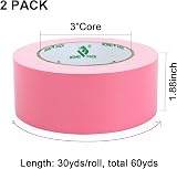 BOMEI PACK Pink Duct Tape 2 Rolls 48mm x 30Y 230 mic Thick Cloth Gaffer Repair view 2