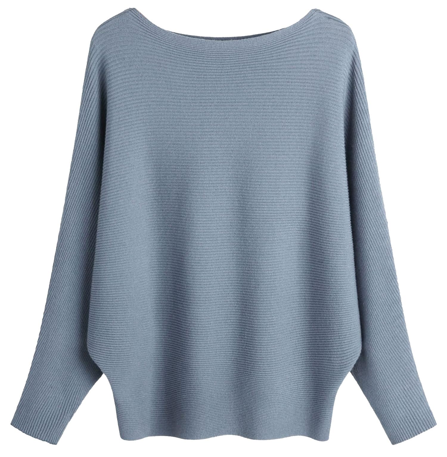 FULIER Boat Neck Batwing Sweater