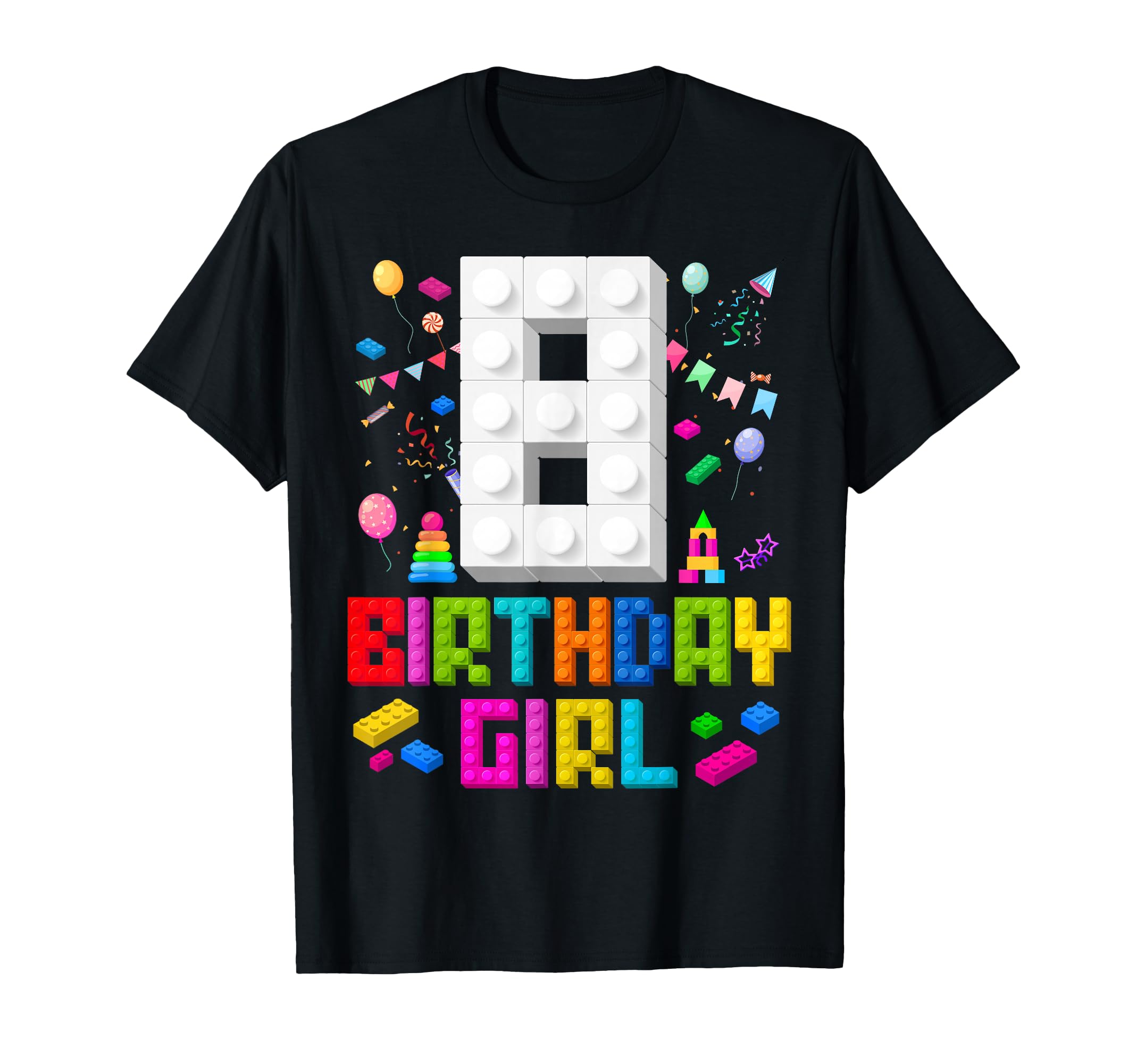 Photo 1 of *** shirt is purple ***8th Birthday Girl Master Builder 8 Years Old Building Block T-Shirt