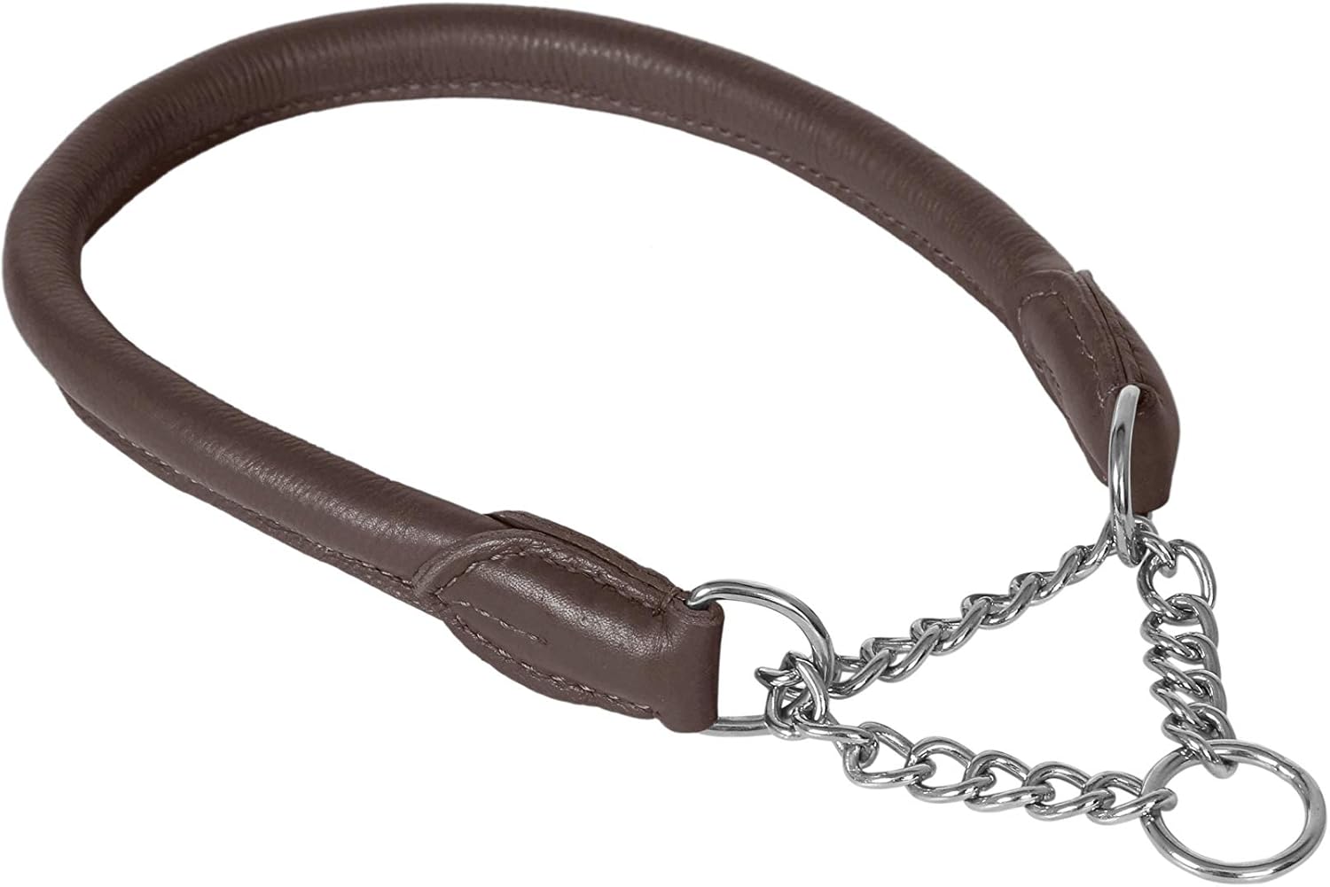 Ace rolled super SOFT half check leather dog collar fits up to 18