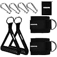 Ankle Straps for Cable Machines and Exercise Handles — Replacement Fitness Equipment for Strength Trainer. Gym Attachments for Leg Extensions, Heavy Duty Working Out Handles Accessories.