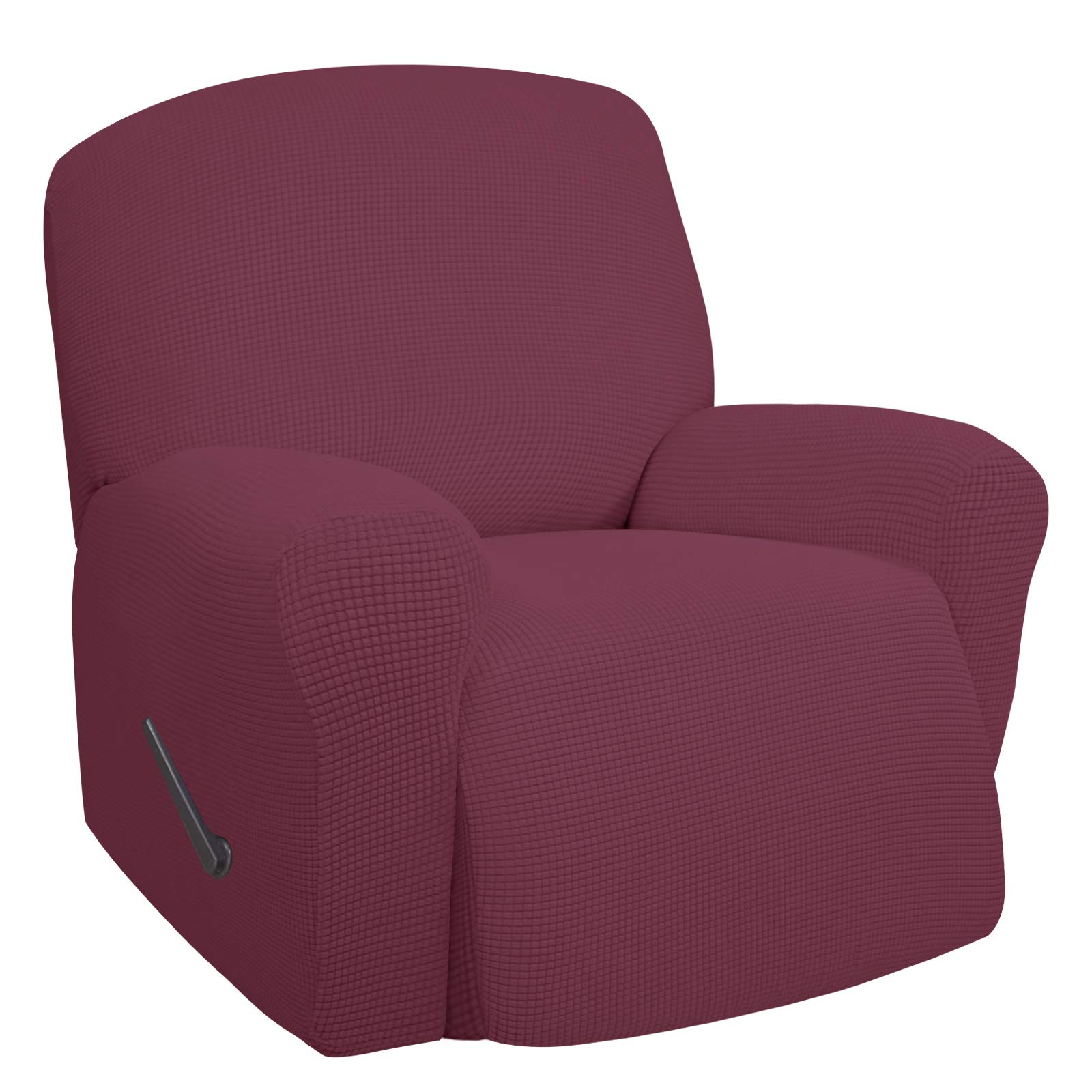Easy-Going Oversized Recliner Stretch Sofa Slipcover Sofa Cover 1 Piece Furniture Protector Couch Soft with Elastic Bottom Kids,Polyester Spandex Jacquard Small Checks(Oversize Recliner,ASH Rose)